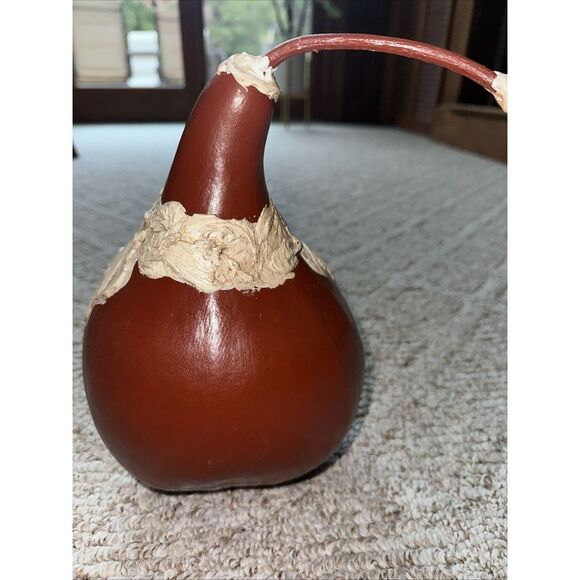 Vintage Hand Painted Santa Claus Large Gourd Folk Art Christmas Decoration 10" - Picture 5 of 8